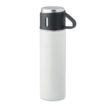 doppelwandige Isolierflasche 420 ml aus Edelstahl mit passendem Becher 150 ml - bedruckbar