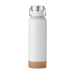 doppelwandige Flasche aus recyceltem Edelstahl | Deckel mit Henkel und Korkboden | 500 ml - bedruckbar