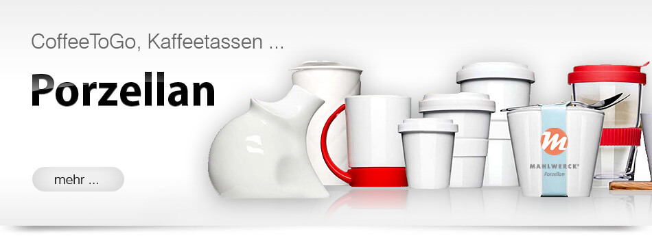 Coffee to go bedrucken Werbemittel Werbegeschenk Werbeartikel aus Porzellan